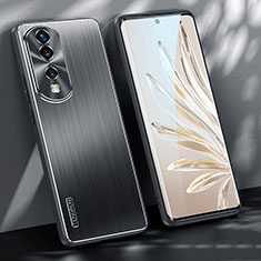 Coque Luxe Aluminum Metal Housse et Bumper Silicone Etui JL1 pour Huawei Honor 70 Pro 5G Noir