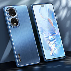 Coque Luxe Aluminum Metal Housse et Bumper Silicone Etui JL1 pour Huawei Honor 80 Pro Flat 5G Bleu