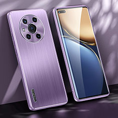 Coque Luxe Aluminum Metal Housse et Bumper Silicone Etui JL1 pour Huawei Honor Magic3 5G Violet