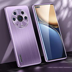 Coque Luxe Aluminum Metal Housse et Bumper Silicone Etui JL1 pour Huawei Honor Magic3 Pro 5G Violet