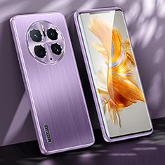 Coque Luxe Aluminum Metal Housse et Bumper Silicone Etui JL1 pour Huawei Mate 50 Pro Violet