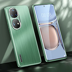 Coque Luxe Aluminum Metal Housse et Bumper Silicone Etui JL1 pour Huawei P50e Vert