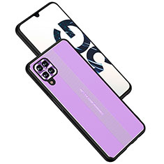 Coque Luxe Aluminum Metal Housse et Bumper Silicone Etui JL1 pour Samsung Galaxy A12 Violet