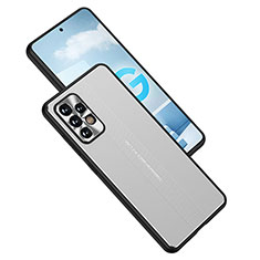 Coque Luxe Aluminum Metal Housse et Bumper Silicone Etui JL1 pour Samsung Galaxy A52 4G Argent