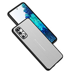 Coque Luxe Aluminum Metal Housse et Bumper Silicone Etui JL1 pour Samsung Galaxy S20 Argent