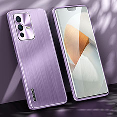 Coque Luxe Aluminum Metal Housse et Bumper Silicone Etui JL1 pour Vivo V23 Pro 5G Violet