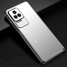 Coque Luxe Aluminum Metal Housse et Bumper Silicone Etui JL1 pour Xiaomi Redmi K50 5G Argent