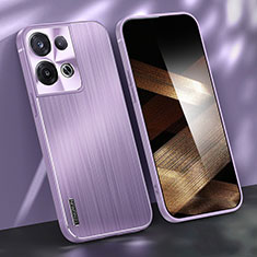 Coque Luxe Aluminum Metal Housse et Bumper Silicone Etui JL1 pour Xiaomi Redmi Note 13 Pro 5G Violet