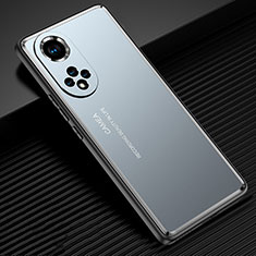 Coque Luxe Aluminum Metal Housse et Bumper Silicone Etui JL2 pour Huawei Honor 50 5G Bleu