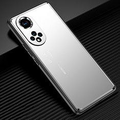 Coque Luxe Aluminum Metal Housse et Bumper Silicone Etui JL2 pour Huawei Honor 50 Pro 5G Argent