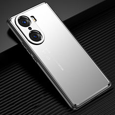 Coque Luxe Aluminum Metal Housse et Bumper Silicone Etui JL2 pour Huawei Honor 60 5G Argent