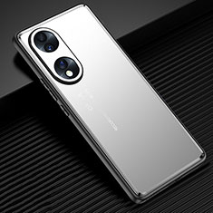 Coque Luxe Aluminum Metal Housse et Bumper Silicone Etui JL2 pour Huawei Honor 70 5G Argent