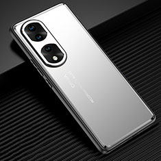 Coque Luxe Aluminum Metal Housse et Bumper Silicone Etui JL2 pour Huawei Honor 70 Pro 5G Argent