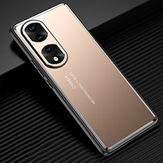 Coque Luxe Aluminum Metal Housse et Bumper Silicone Etui JL2 pour Huawei Honor 70 Pro+ Plus 5G Or