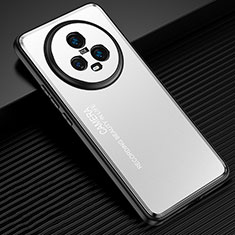 Coque Luxe Aluminum Metal Housse et Bumper Silicone Etui JL2 pour Huawei Honor Magic5 5G Argent