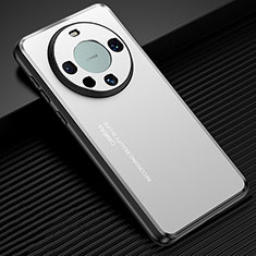 Coque Luxe Aluminum Metal Housse et Bumper Silicone Etui JL2 pour Huawei Mate 60 Argent