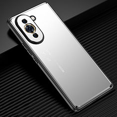 Coque Luxe Aluminum Metal Housse et Bumper Silicone Etui JL2 pour Huawei Nova 10 Argent