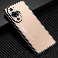 Coque Luxe Aluminum Metal Housse et Bumper Silicone Etui JL2 pour Huawei Nova 11 Ultra Or