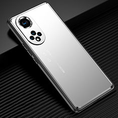 Coque Luxe Aluminum Metal Housse et Bumper Silicone Etui JL2 pour Huawei Nova 9 Argent