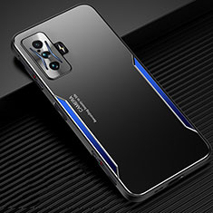 Coque Luxe Aluminum Metal Housse et Bumper Silicone Etui JL2 pour Xiaomi Poco F4 GT 5G Bleu