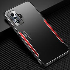 Coque Luxe Aluminum Metal Housse et Bumper Silicone Etui JL2 pour Xiaomi Redmi K50 Gaming AMG F1 5G Rouge