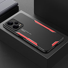 Coque Luxe Aluminum Metal Housse et Bumper Silicone Etui JL2 pour Xiaomi Redmi Note 12 Pro+ Plus 5G Rouge