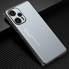 Coque Luxe Aluminum Metal Housse et Bumper Silicone Etui JL2 pour Xiaomi Redmi Note 12 Turbo 5G Bleu