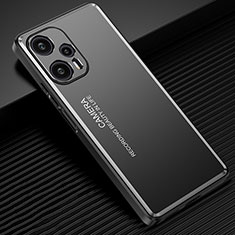 Coque Luxe Aluminum Metal Housse et Bumper Silicone Etui JL2 pour Xiaomi Redmi Note 12 Turbo 5G Noir