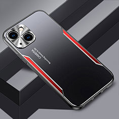 Coque Luxe Aluminum Metal Housse et Bumper Silicone Etui JL3 pour Apple iPhone 13 Rouge