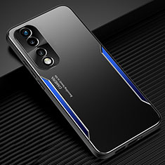 Coque Luxe Aluminum Metal Housse et Bumper Silicone Etui JL3 pour Huawei Honor 70 Pro 5G Bleu