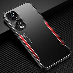 Coque Luxe Aluminum Metal Housse et Bumper Silicone Etui JL3 pour Huawei Honor 70 Pro 5G Rouge