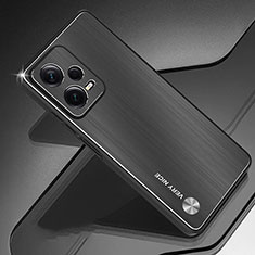 Coque Luxe Aluminum Metal Housse et Bumper Silicone Etui JS1 pour Xiaomi Redmi Note 12 Explorer Noir