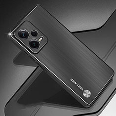 Coque Luxe Aluminum Metal Housse et Bumper Silicone Etui JS1 pour Xiaomi Redmi Note 12 Pro+ Plus 5G Noir