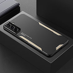 Coque Luxe Aluminum Metal Housse et Bumper Silicone Etui M01 pour Samsung Galaxy S21 5G Or
