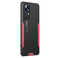 Coque Luxe Aluminum Metal Housse et Bumper Silicone Etui M01 pour Xiaomi Mi 12S Pro 5G Rouge