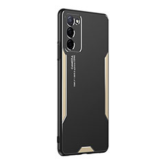 Coque Luxe Aluminum Metal Housse et Bumper Silicone Etui PB1 pour Oppo A53s 5G Or