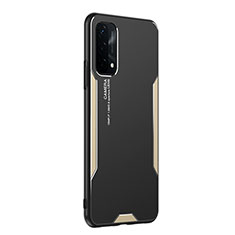 Coque Luxe Aluminum Metal Housse et Bumper Silicone Etui PB1 pour Oppo A74 5G Or