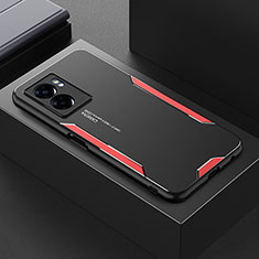 Coque Luxe Aluminum Metal Housse et Bumper Silicone Etui PB1 pour Oppo A77 5G Rouge