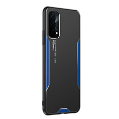 Coque Luxe Aluminum Metal Housse et Bumper Silicone Etui PB1 pour Oppo A93 5G Bleu