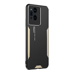 Coque Luxe Aluminum Metal Housse et Bumper Silicone Etui PB1 pour Oppo Find X3 Pro 5G Or