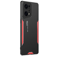 Coque Luxe Aluminum Metal Housse et Bumper Silicone Etui PB1 pour Oppo Find X5 Pro 5G Rouge