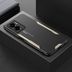 Coque Luxe Aluminum Metal Housse et Bumper Silicone Etui PB1 pour Oppo K10 5G India Or