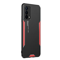 Coque Luxe Aluminum Metal Housse et Bumper Silicone Etui PB1 pour Oppo K9 5G Rouge