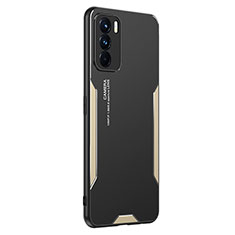 Coque Luxe Aluminum Metal Housse et Bumper Silicone Etui PB1 pour Oppo K9 Pro 5G Or