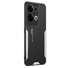 Coque Luxe Aluminum Metal Housse et Bumper Silicone Etui PB1 pour Oppo Reno8 Pro+ Plus 5G Argent