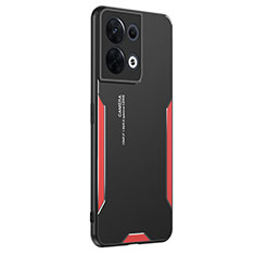 Coque Luxe Aluminum Metal Housse et Bumper Silicone Etui PB1 pour Oppo Reno9 5G Rouge