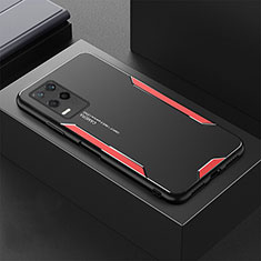 Coque Luxe Aluminum Metal Housse et Bumper Silicone Etui PB1 pour Realme 8 5G Rouge