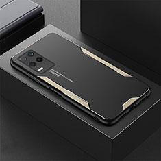 Coque Luxe Aluminum Metal Housse et Bumper Silicone Etui PB1 pour Realme 9 5G India Or