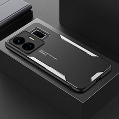 Coque Luxe Aluminum Metal Housse et Bumper Silicone Etui PB1 pour Realme GT5 5G Argent