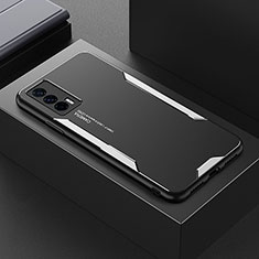 Coque Luxe Aluminum Metal Housse et Bumper Silicone Etui PB1 pour Vivo iQOO 7 India 5G Argent